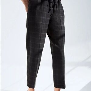Babaton Women’s Charcoal Checkered Drawstring Dress Pants